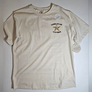 Recycled Threads Lonestar Tavern T-shirt Mens Medium Beige Tee Eco Friendly‎